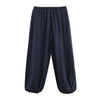 Women's Autumn Versatile Bloomers Plaid Printed Loose Pants Female High-Waist Drawstring Casual Trousers