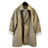 Korean Contrasting Color Plaid Lapel Medium and Long Trench Women's Coat Loose Coat