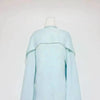 High Neck Cape Sleeve Slim-Fit Maxi Dress Pearl Trim Solid Color Floor Length Modest Abaya Style Formal Occasion Women