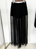 Designer Suit Set Women's Gauze Patchwork Beaded Blazer Chiffon Pants 2cs Set