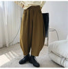 Women Carrot Pants Elastic Waist Loose Casual Solid Pocket Japanese Vintage Trousers Female Mom Wide Leg Pants Clothes