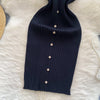 Pink Solid Button Front Spaghetti Dress Sexy Knit Slash Neck Mini Dress Bodycon Women's Clothing Outfits Ruffles
