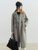 Stylish Women's Petite Wool Overcoat with Suit Lapel Winter 100% Wool Coats Suit Collar Long Winter Coat