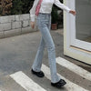 Woman High Waist Vintage Flare Jeans Female Elastic Bell Bottom Pants Girls Black Brown Deep Blue Light Blue Denim Trousers
