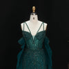 Mermaid Evening Dress with Detachable Sleeves Ruffles Overskirt Beaded Women's Formal Party Gowns SS123 Customized