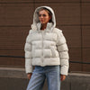 Two Wear Women's Winter Jacket Detachable Sleeve Padded Coat Stand Collar Hooded Puffer Coat Short Padded Coat Padded Vest