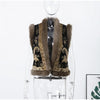 Floral Jacquard Faux Fur Trim Jacket Women V Neck Single Button Long Furry Cuff Cropped Coats Winter Vintage Party Coat