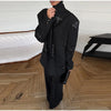Elegant Stripe Sequin Blazer Jackets Trousers Set Lapel Long Sleeve Coat Wide Leg Long Pants Chic Female Matching Sets