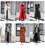 Women Winter Long Cotton Coat Women Big Fur Collar Parkas Korean Loose Belt Slim Jacket Down Cotton Coat Women Outwear