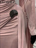 Women Clock Long Sleeve Stacked Ruched Bodycon Midi Maxi Long Dress Birthday Sexy Party Floor Length Dresses