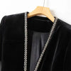 Gold velvet beaded Women Blazer Korean Autumn Long Sleeve Office Work Blazers Lady Jackets Coat Female Tops