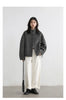 Women Short Woolen Coat Stand Up Twill Texture Single Breasted Ladies Jacket Retro Woman Outwear Autumn Winter