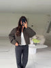 Olive Green Women's Short Coat High Neck Full Sleeve Zipper Up Oversized Cropped Jacket Autumn Female Daily Casual Outwear