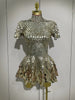Shiny Shell Sequins Bodysuit Dress Women Sexy Nightclub Dance Performance Clothing Birthday Party Dresses