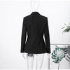 Pinstripe Women's Blazer Coats Back Cut Out Tie Long Sleeve Jackets for Woman Lapel Collar Navy Striped Suit Jacket Office Chic