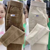 Women Warm Spring Winter Button Pockets Ruffles Vintage Big Large Plus Sizes Casual Party Loose Pant