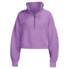 Thickened High-Neck Sweatshirt for Women, Sports Half-Zip Loose Jacket, Long-Sleeve Running Fitness Yoga Wear