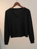 Sweater Knitted Cardigan Button Jacket Spring Autumn V-neck Long Sleeve Casual Short Tops For Women Sweater Grey White