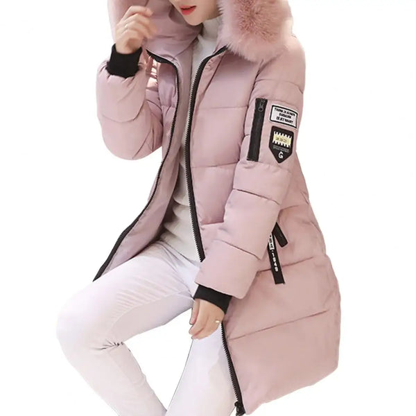 Women Winter Jackets Down Cotton Hooded Tops Large Size Parkas Mujer Coats Long Coat Female Fur Collar Outfits Year