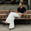 Autumn White High-Waisted Wide Leg Pants Women Versatile Simple Office Lady Suit Pants Casual Loose Straight Trousers