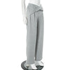 Women Plus Size Two Piece Set Daily Grey Casual Round Neck Casual High Street Waistcoat Pocket Pull-On Waist Two Piece Pant Sets