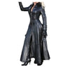 Solid Color Lapel Temperament PU Leather Jacket, Europe and America Women's Autumn/winter Sexy Slim Overlength Leather