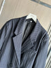 Fall/Winter Women's Street oversized pinstripe shoulder-padded loose suit jacket for women