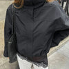 Street Chic Red Turtleneck Zipper Jackets Autumn Casual Long Sleeve Outerwear Coats For Woman Tops Female