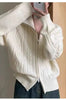 100%cashmere cardigan for women high neck loose and soft sweater for autumn and winter wool knitted sweater thickened coat