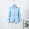 Printed Women's Winter Down Jacket With Hood Zipper Slim Long Sleeve Warm Thicken Quilted Padded Jackets Outerwears