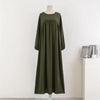 Spring Autumn Muslim Dress Women Loose Maxi Dresses Female Full Sleeve Casual Solid Pockets Robe Long Dresses Vestidoes