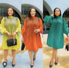 Plus Size Women Pleated Dress Hand Shaken Flower Beaded Temperament Elegant African Prom Big Stretch Clothing