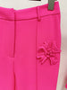 High Street Designer Trousers Women Flowers Appliques Pants