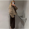 Casual Solid Suede Jackets Women Street Stand Collar Full Sleeve Zippers Loose Coats Female Spring Lady Jacket