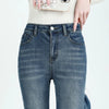 Winter Female Thin Snow Warm Plush Jeans Lady Chic Fleece Flared Pants Girls Korean High Waist Straight Leg Denim Trousers