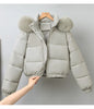 Winter Short Parkas Women's Cotton-padded Clothes Fleece Lining Thicken Warm Outerwear Fur Collar Removable Hooded Quilted Coat