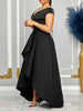 Off Shoulder Evening Dress Women Solid Maxi Long Dresses With Sleeves Wedding Bridesmaid Elegant Party Dresses Woman