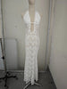 Women Sexy Lace Patchwork White Maxi Dress Flared Sleeve Off Shoulder Bodycon Gowns Lady Evening Night Party Robes