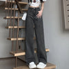 Woman Vintage Wide Leg Jeans Girls High Waist Pants Female Black Black Grey Retro Blue Light Blue Pink Denim Trousers