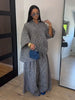 Loose Plaid Shirt Pants Two-piece Set Three Quarter Sleeve Oversize Blouses Wide Leg Pants Suit Women Casual Sets