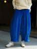 Autumn Winter Lazy Arc Corduroy Wide Leg Pants Women Elastic Waist Loose Casual Comfortable Trousers Female