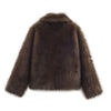Winter Women's Street Faux Fur Jackets For Women Long Sleeves Double-Sided Thick Warm Casual Coats