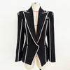 High Street Designer Jacket Women's Fringed Tassel Slim Fitting Blazer