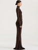 Autumn Long Sleeve Sexy Maxi Dress Women Hollow Out Turtleneck Ruched Bodycon Club Party Long Dresses Female