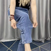 2025New Spring Autumn High Elasticity Women Jean Korean Loose Straight Ankle-Length Cowboy Pants Female Extends Denim Pants Lady