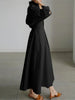 Spring Dress Long Sleeve Solid Color Elegant Maxi Dresses For Women Casual V Neck Shirt Party Long Dress Robe Femme