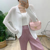 Blue Pleated Coat For Women Turn-down Collar Long Sleeve Lightweight Cardigan Jackets Chic Female Clothes 2DB3445