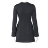 Sexy Slim Mini Dress For Women Two Pocket Spring Autumn Long Sleeve A-line Solid Club Party Dress Elegant Female