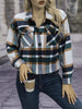 European and American Winter Product Lapel Flap Pocket Pants Casual Short Women's Plaid Jacket