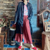 Spring Retro Print Ramie Loose Women Thin Wind Coats Leisure Long Trench Vintage Chinese Style Coat